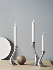 Georg Jensen | Cobra Candleholder Set in Polished Stainless Steel | The UNDONE
