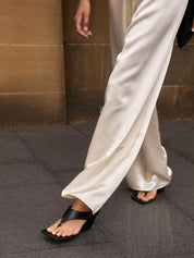 Harris Tapper | Irving Trouser in Ivory Satin | The UNDONE