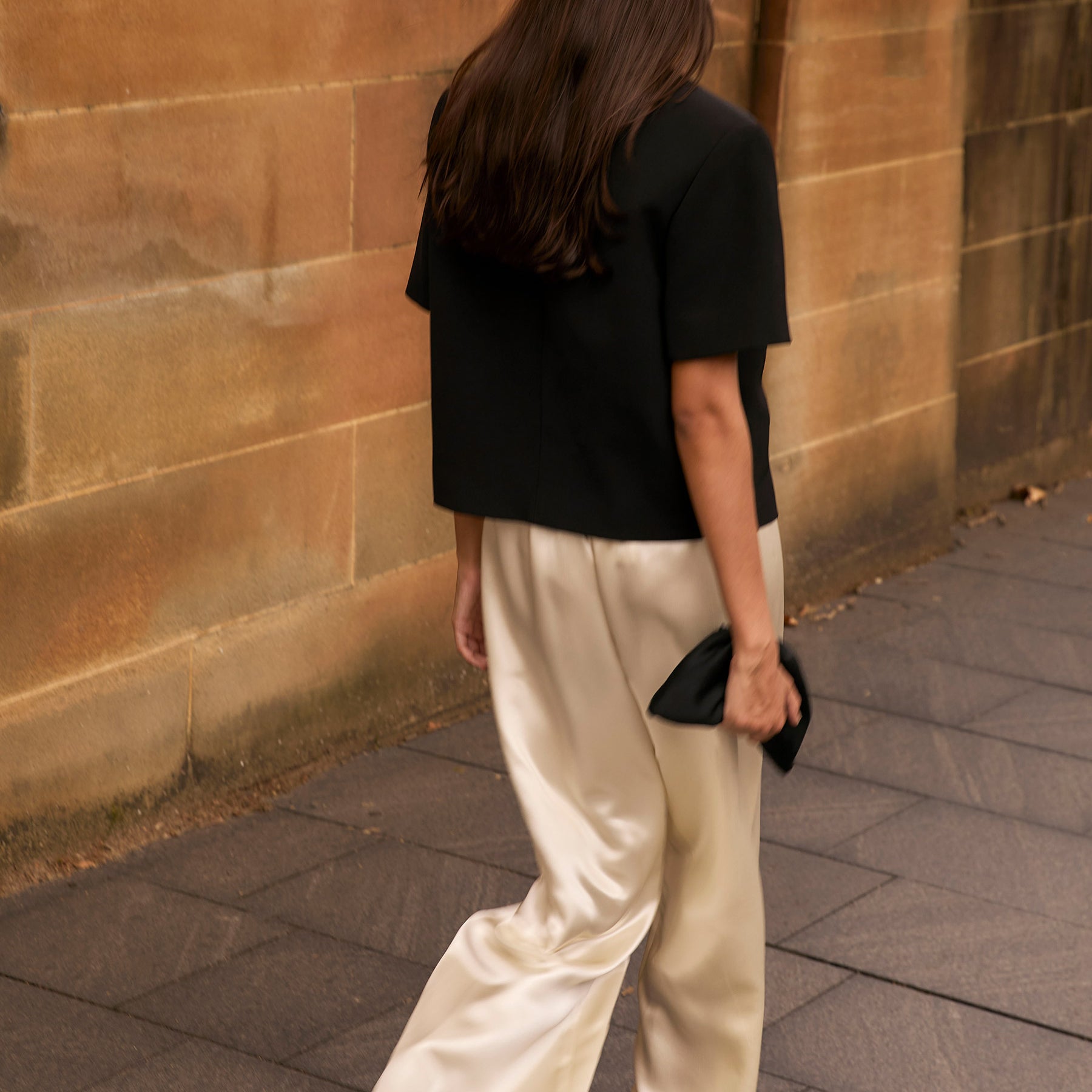 Harris Tapper | Irving Trouser in Ivory Satin | The UNDONE
