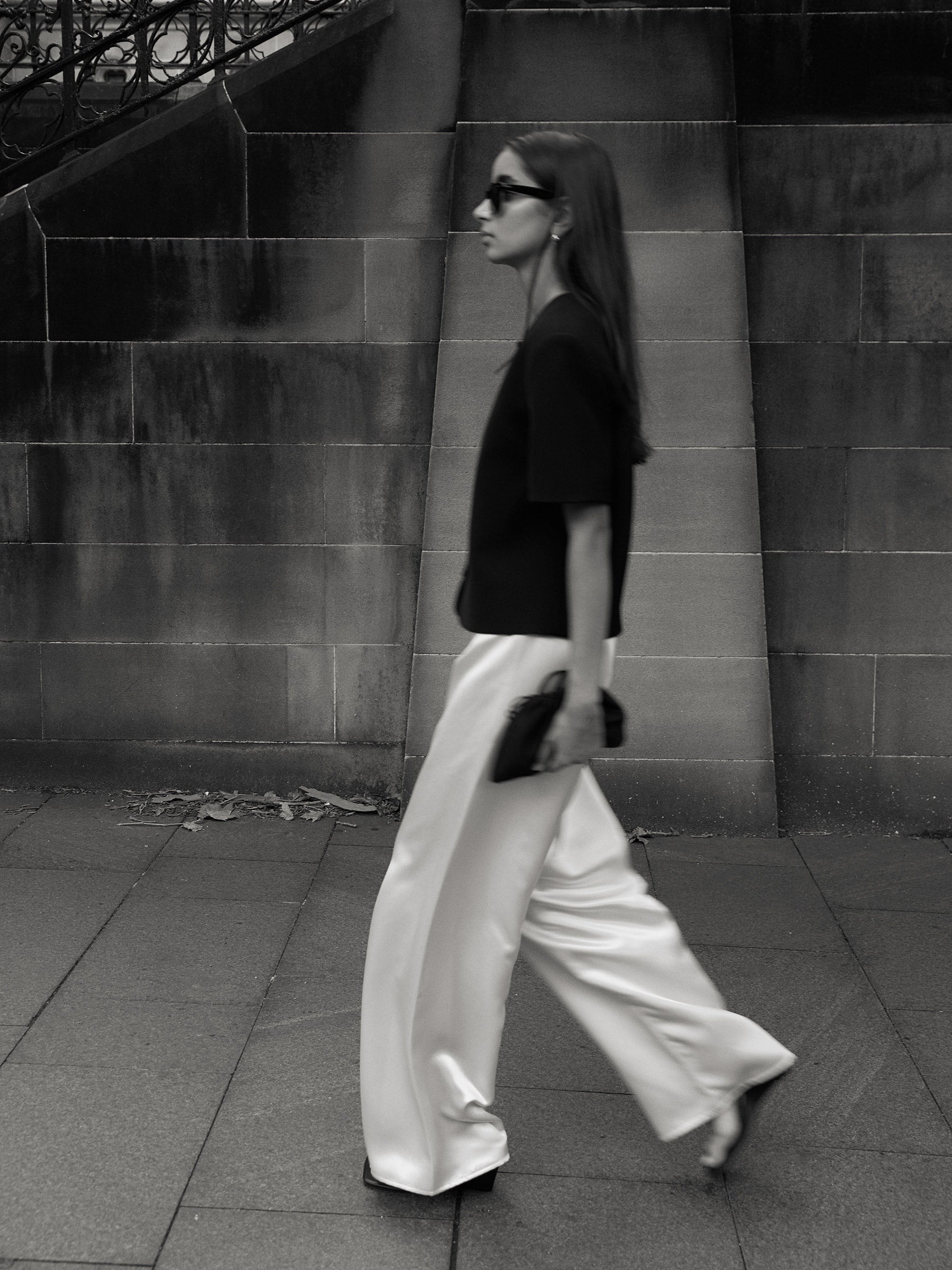 Harris Tapper | Irving Trouser in Ivory Satin | The UNDONE