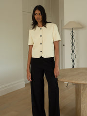 Harris Tapper | Short Sleeve Tilmens Jacket in Ivory Bone | The UNDONE