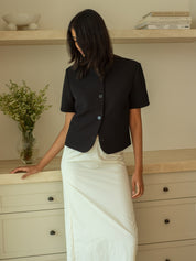 Harris Tapper | Short Sleeve Tilmens Jacket in Black | The UNDONE