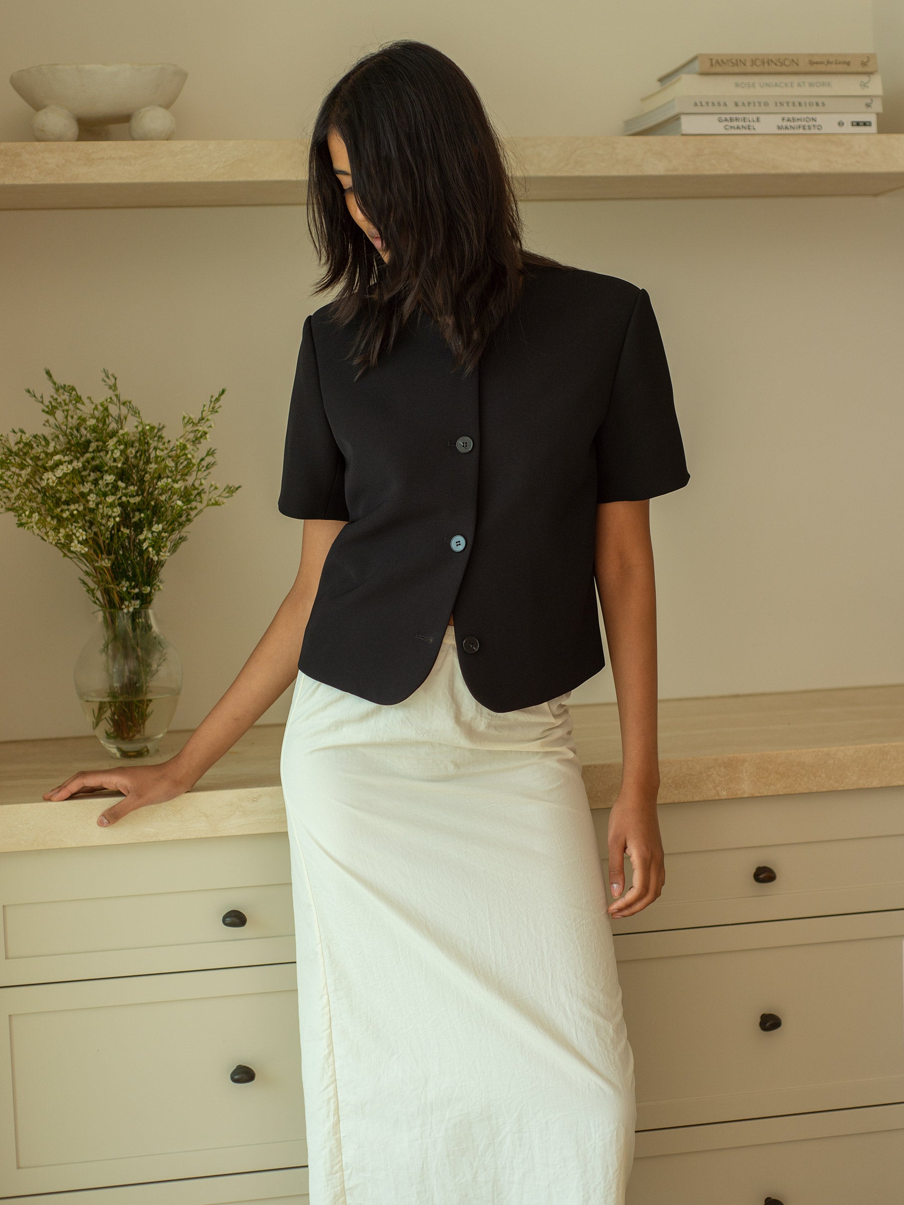 Harris Tapper | Short Sleeve Tilmens Jacket in Black | The UNDONE