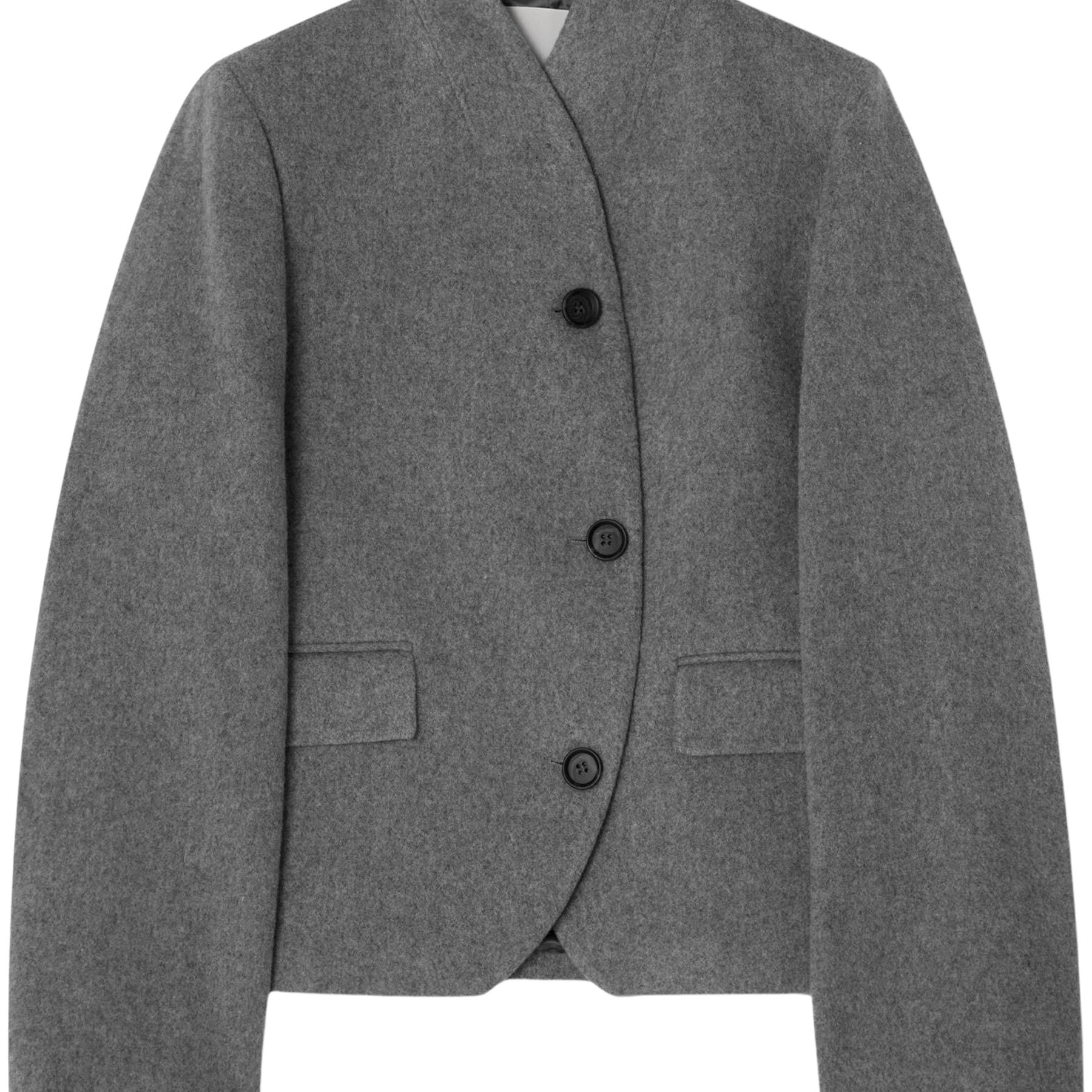 House of Dagmar | Short Curved Jacket in Grey Melange | The UNDONE