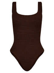 Hunza G | Square Neck Swim in Chocolate Brown | The UNDONE