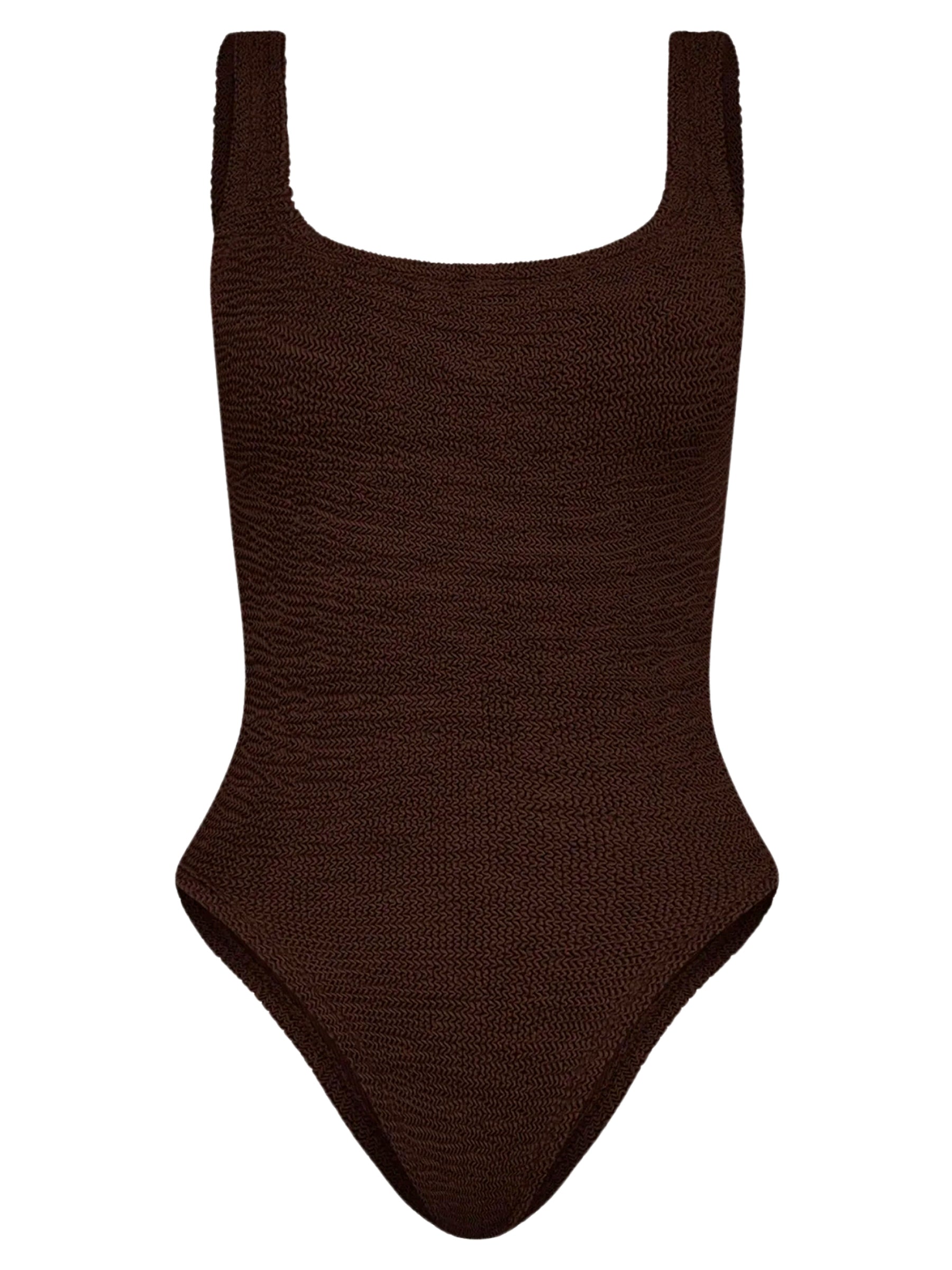 Hunza G | Square Neck Swim in Chocolate Brown | The UNDONE