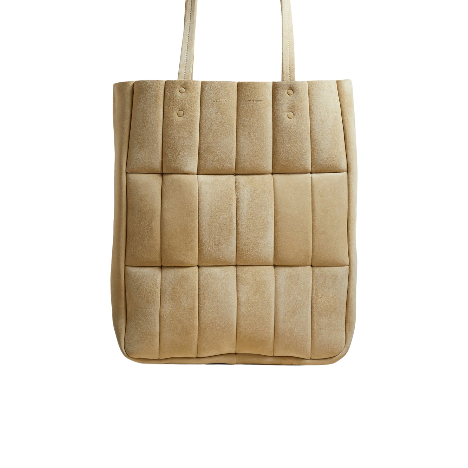 Khaite | Zoe Tote in Beige Suede | The UNDONE