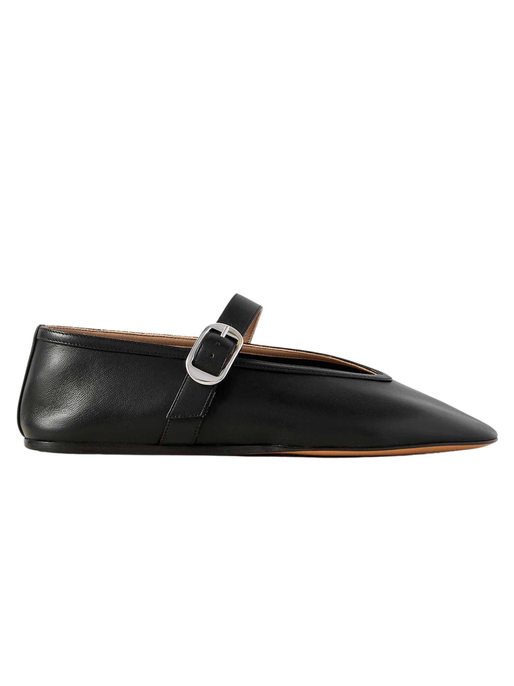 Le Monde Béryl | Stella Leather Mary Jane Ballet Flats in Black | The UNDONE