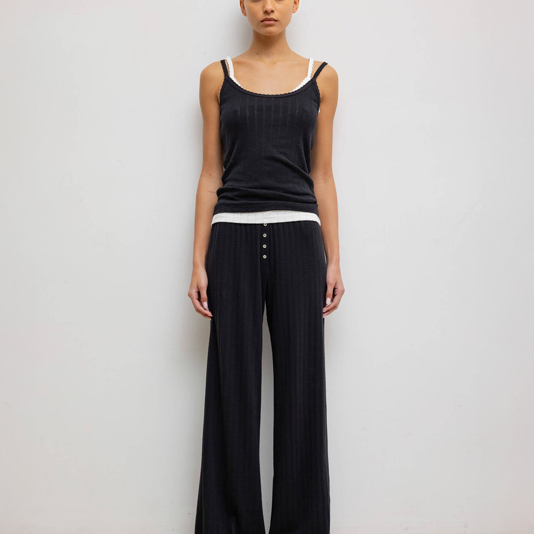 LESET | Pointelle Boxer Pant in Black | The UNDONE