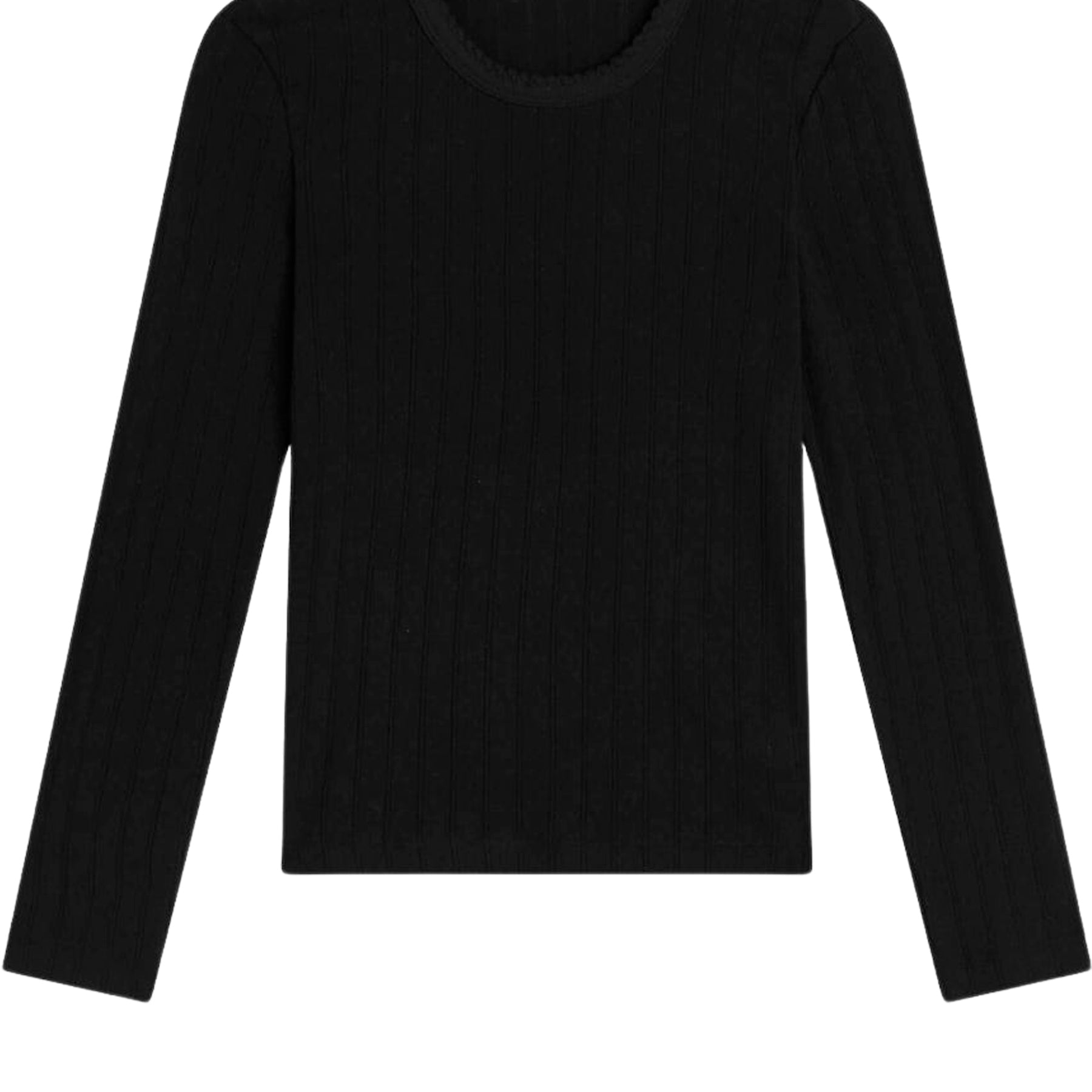 LESET | Pointelle Slim Fit Long Sleeve in Black | The UNDONE