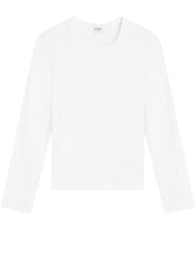 LESET | Pointelle Slim Fit Long Sleeve in White | The UNDONE