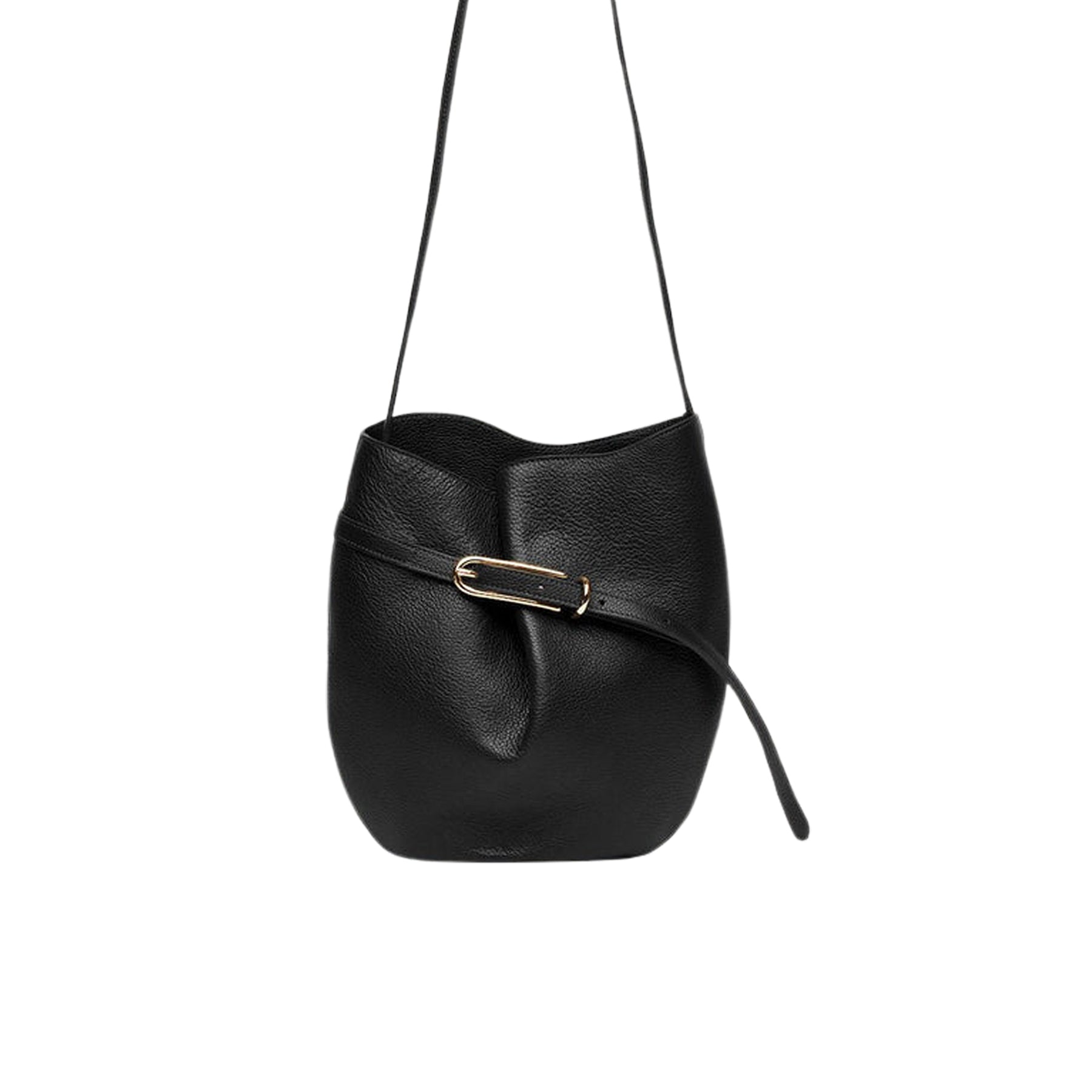 Liffner | Belted Bucket Bag in Black | The UNDONE