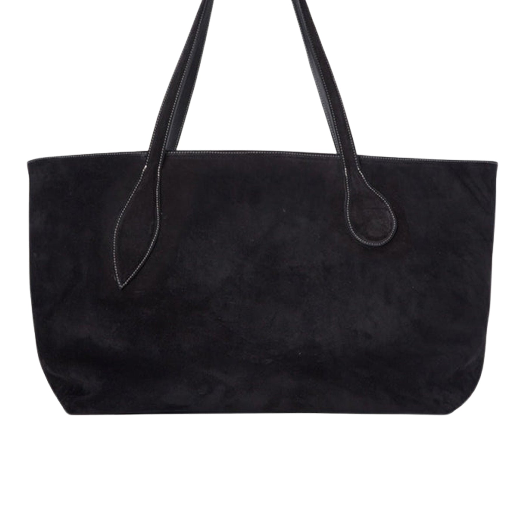 Liffner | Mega Sprout Tote in Black Suede | The UNDONE