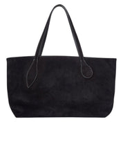 Liffner | Mega Sprout Tote in Black Suede | The UNDONE