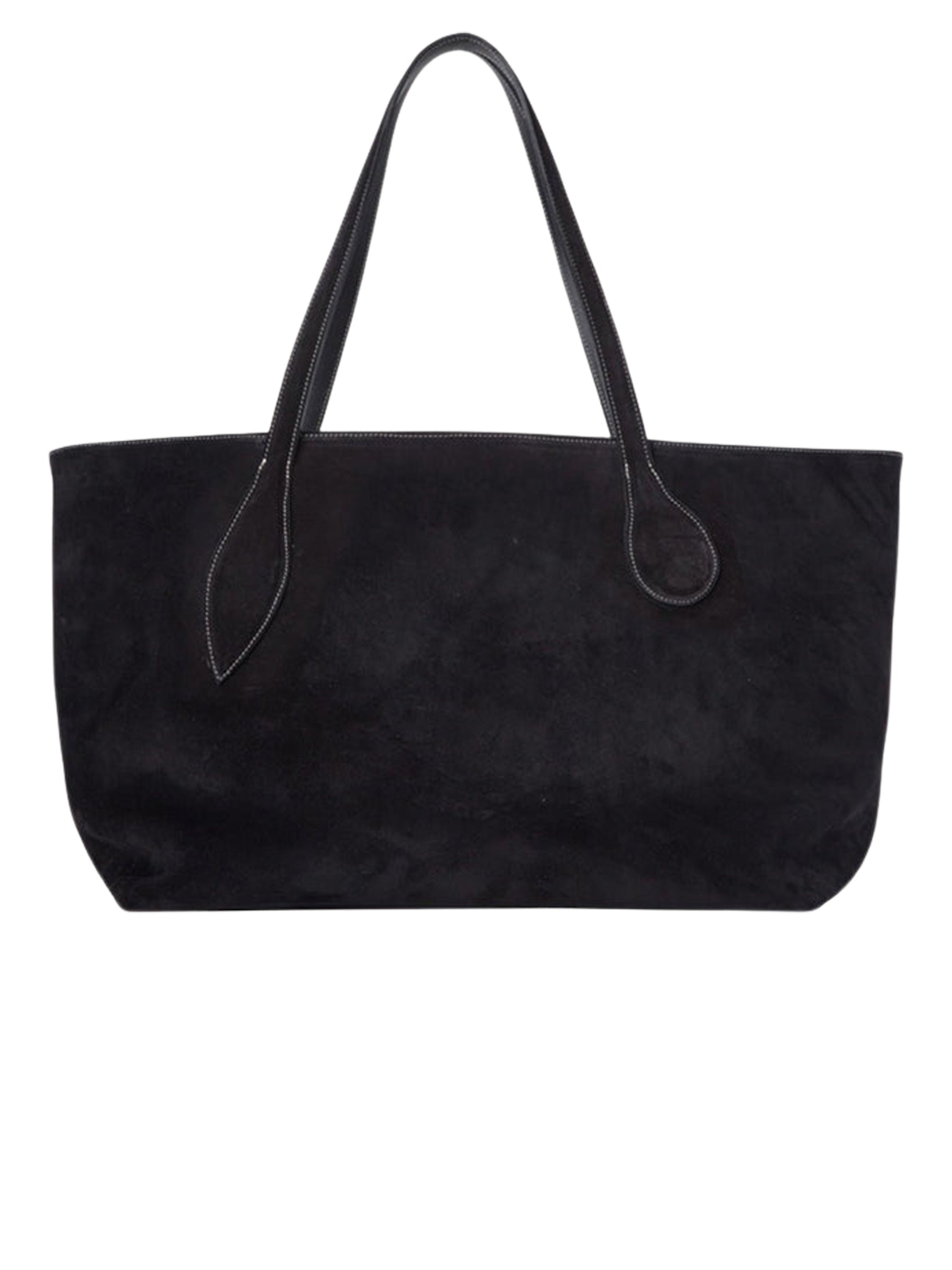 Liffner | Mega Sprout Tote in Black Suede | The UNDONE