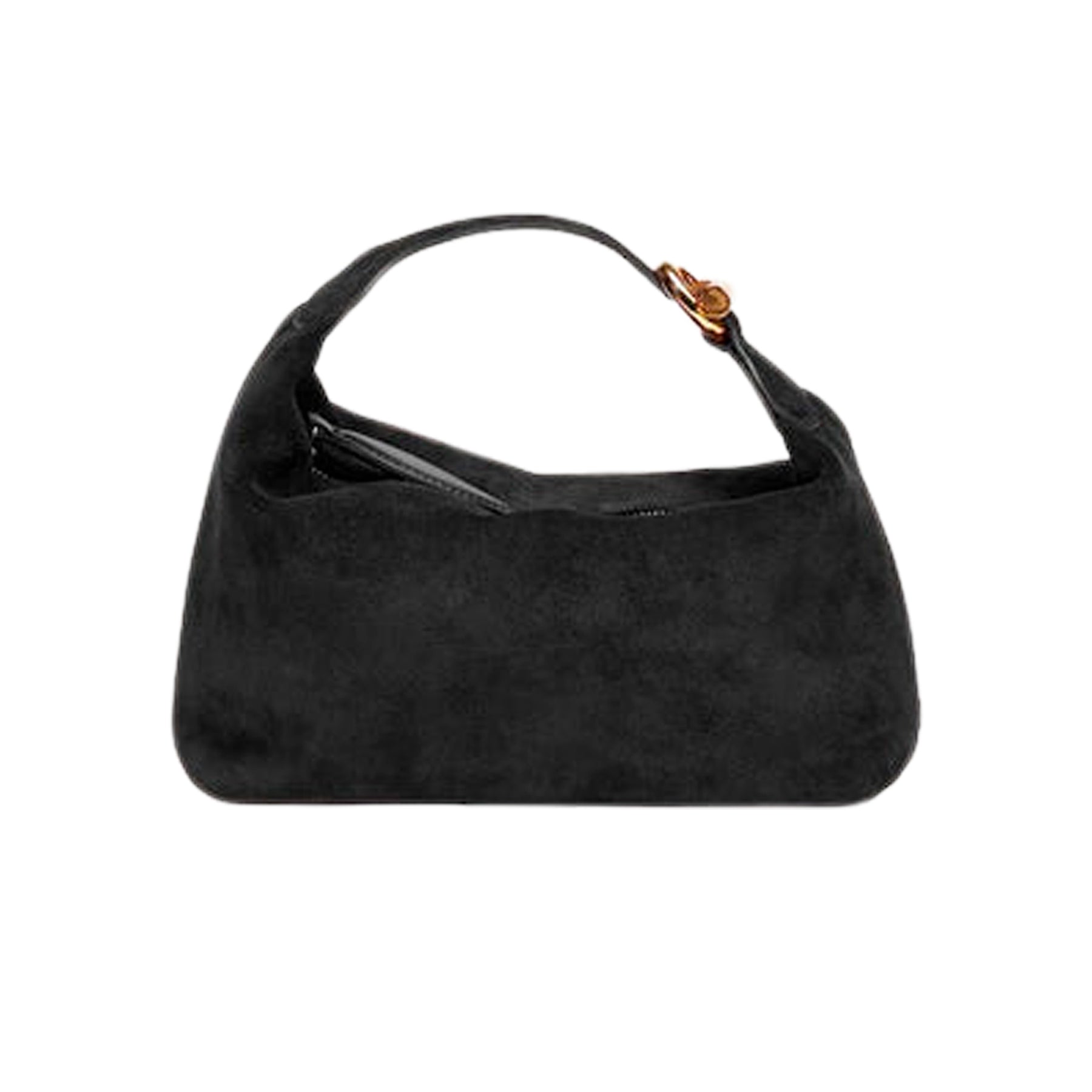 Liffner | Pillow Pouch Bag in Black Suede | The UNDONE