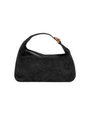 Liffner | Pillow Pouch Bag in Black Suede | The UNDONE