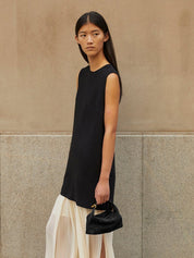 Liffner | Pillow Pouch Bag in Black Suede | The UNDONE