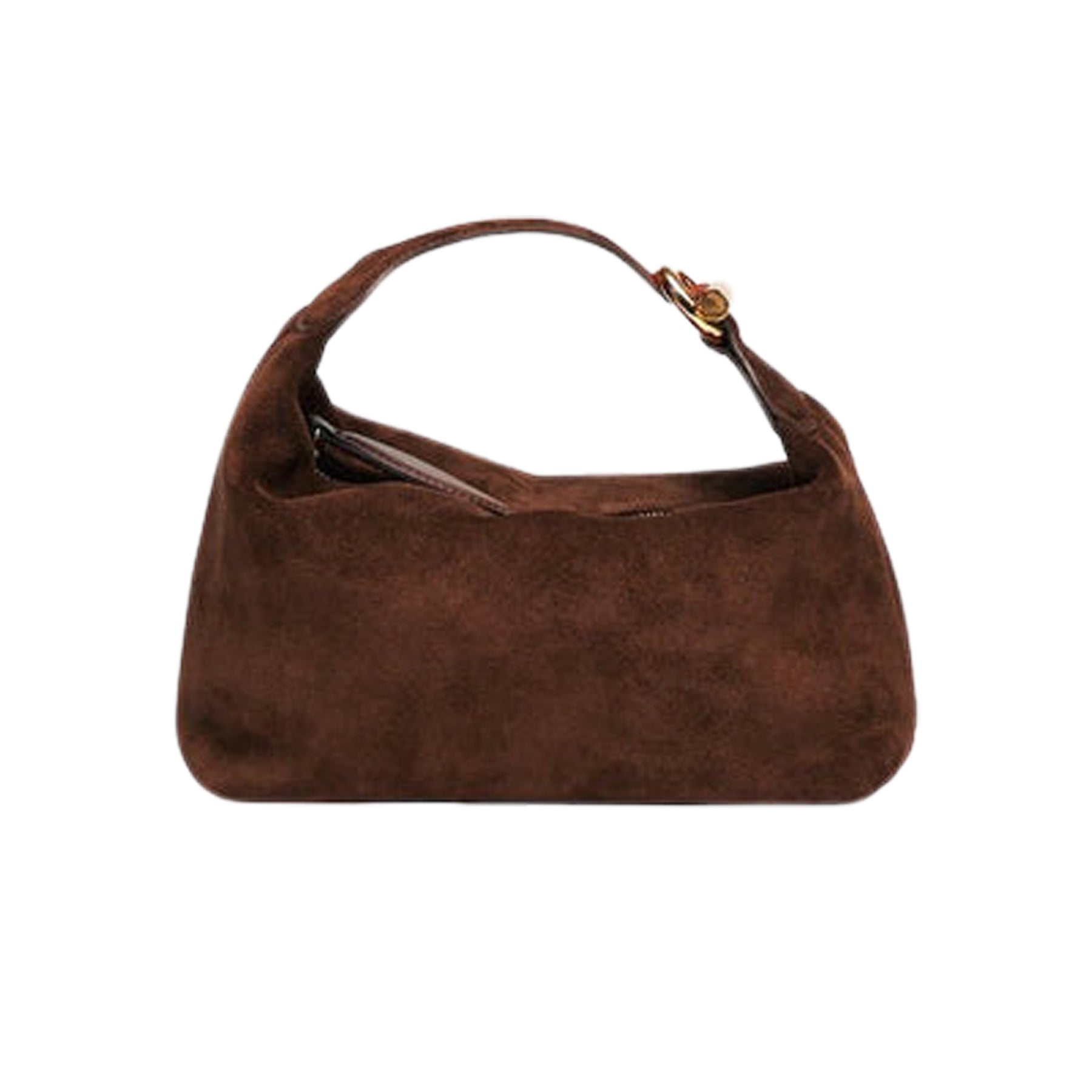 Liffner | Pillow Pouch Bag in Dark Brown Suede | The UNDONE
