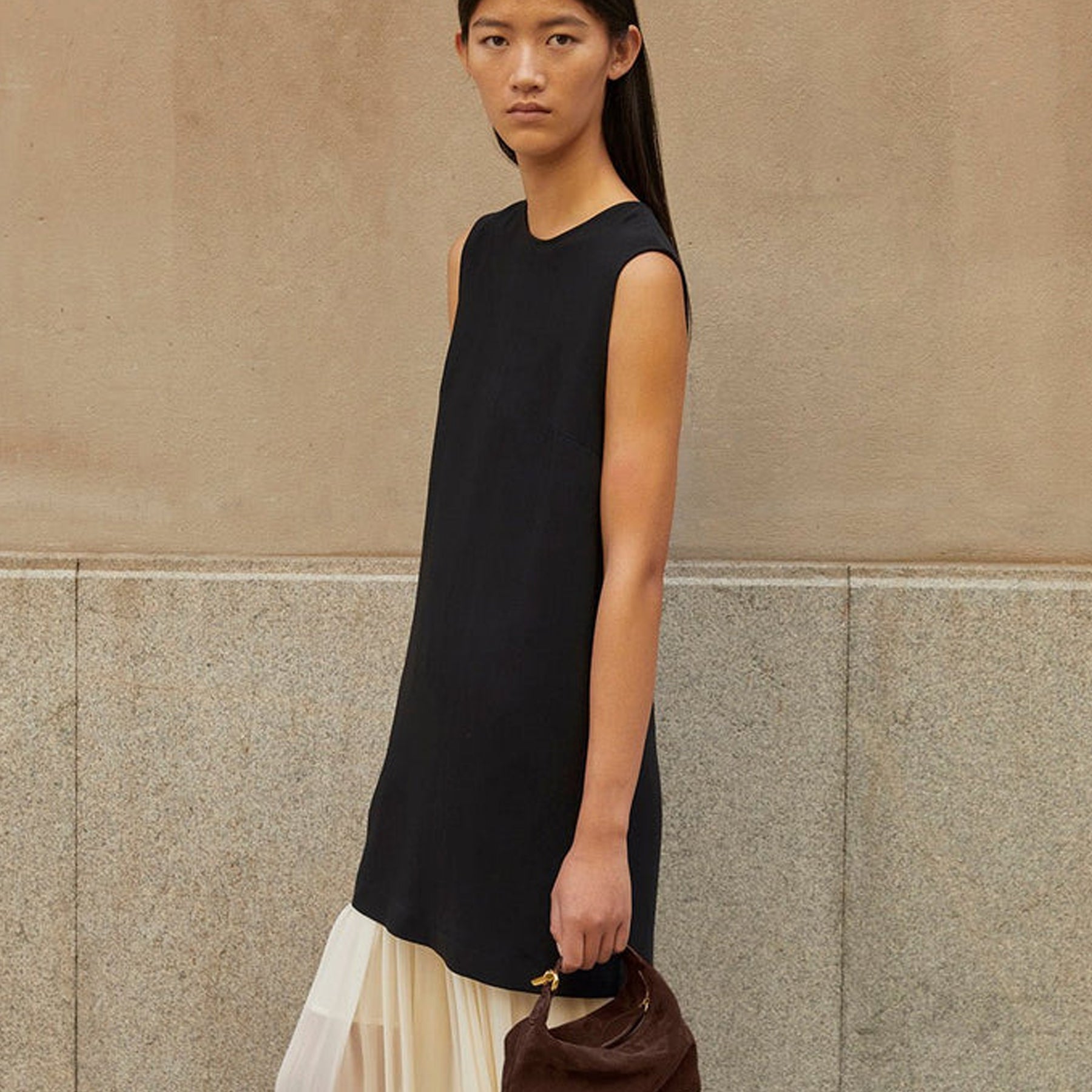 Liffner | Pillow Pouch Bag in Dark Brown Suede | The UNDONE