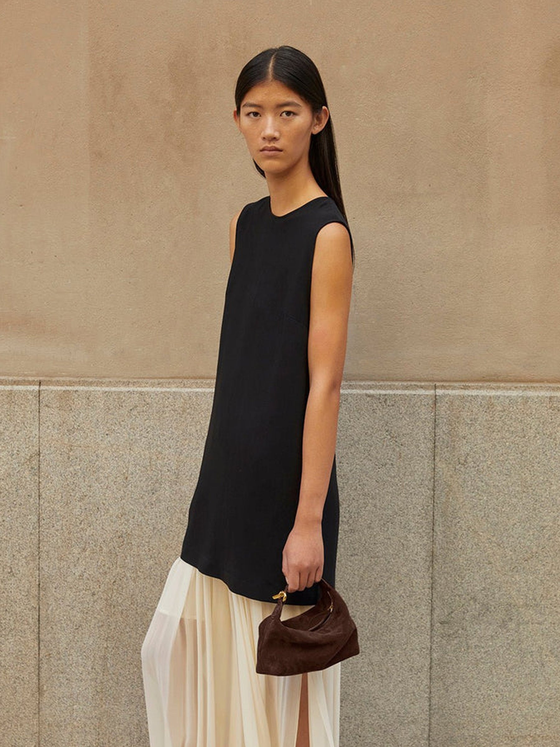 Liffner | Pillow Pouch Bag in Dark Brown Suede | The UNDONE