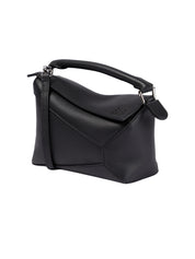 LOEWE | Puzzle Mini Leather Shoulder Bag in Black | The UNDONE