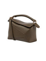 LOEWE | Puzzle Mini Leather Shoulder Bag in Dark Khaki Green | The UNDONE