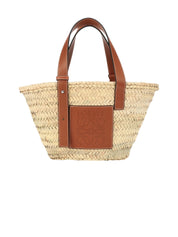 Small Leather-Trimmed Basket Tote