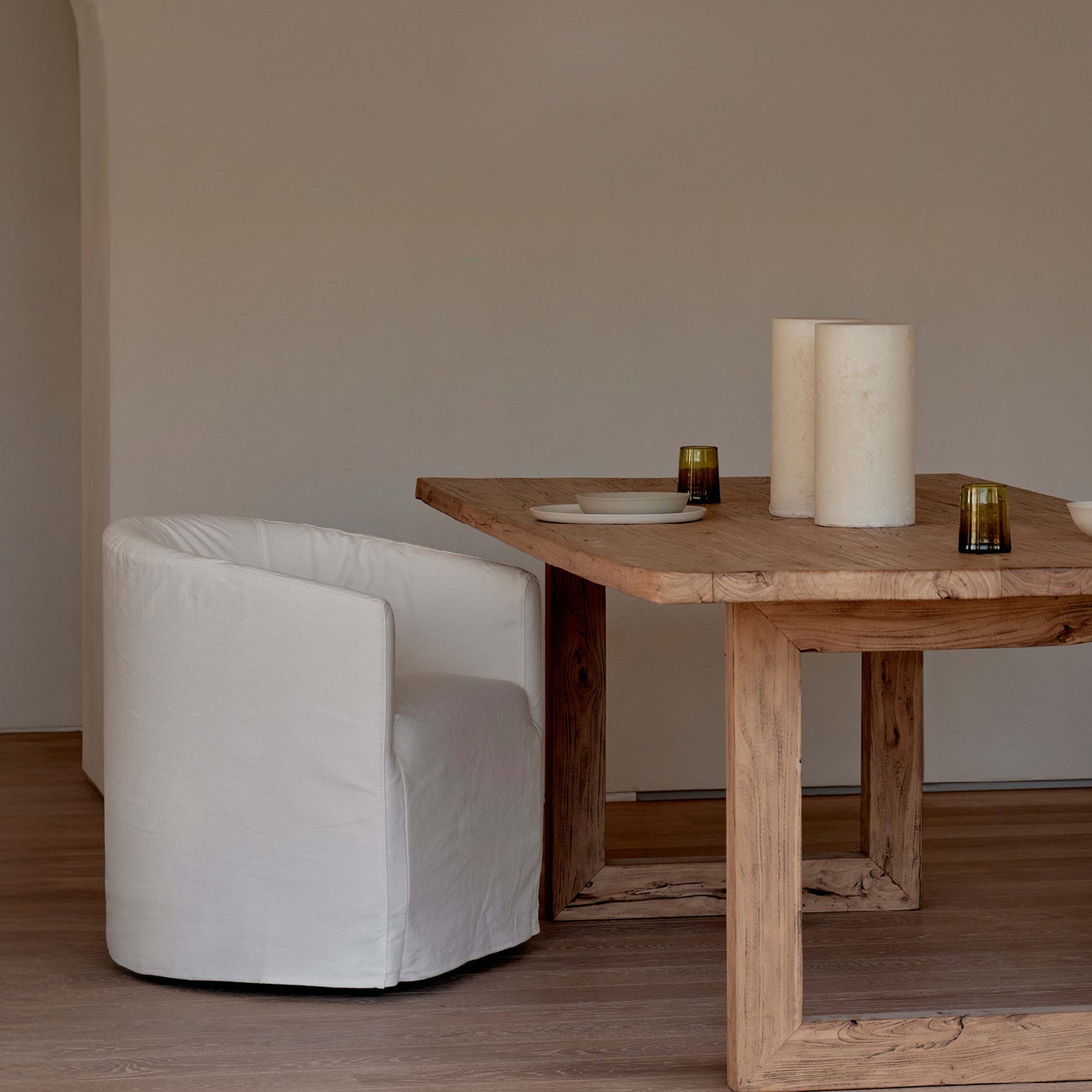 MCM HOUSE | Remi Dining Chair in White Chalk Brushed Linen | The UNDONE