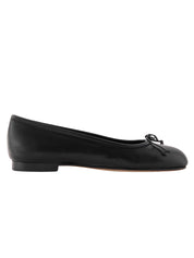 Manolo Blahnik | Veralli Bow-Detailed Leather Ballet Flats in Black | The UNDONE