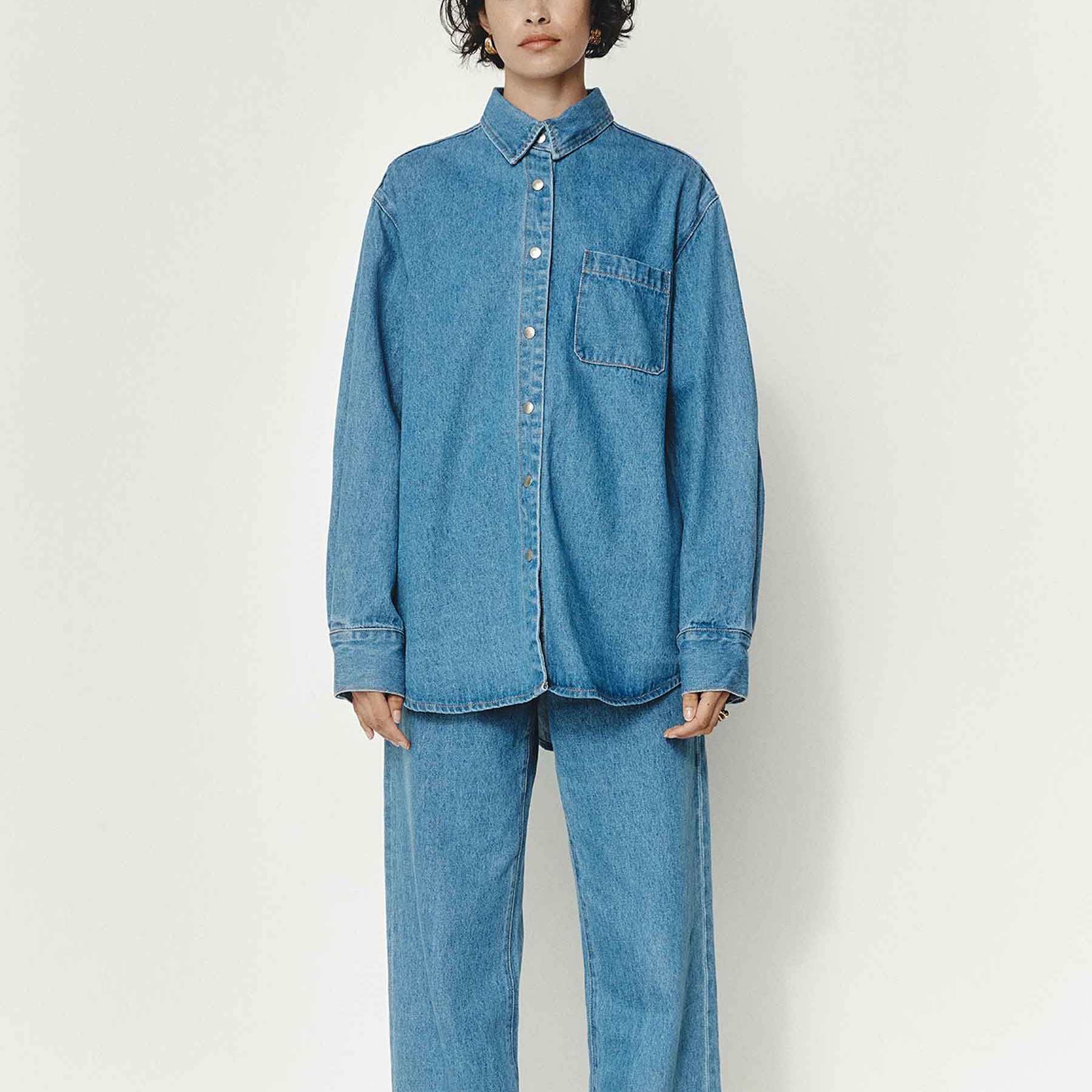 Marle | Alfalfa Shirt in Vintage Blue | The UNDONE