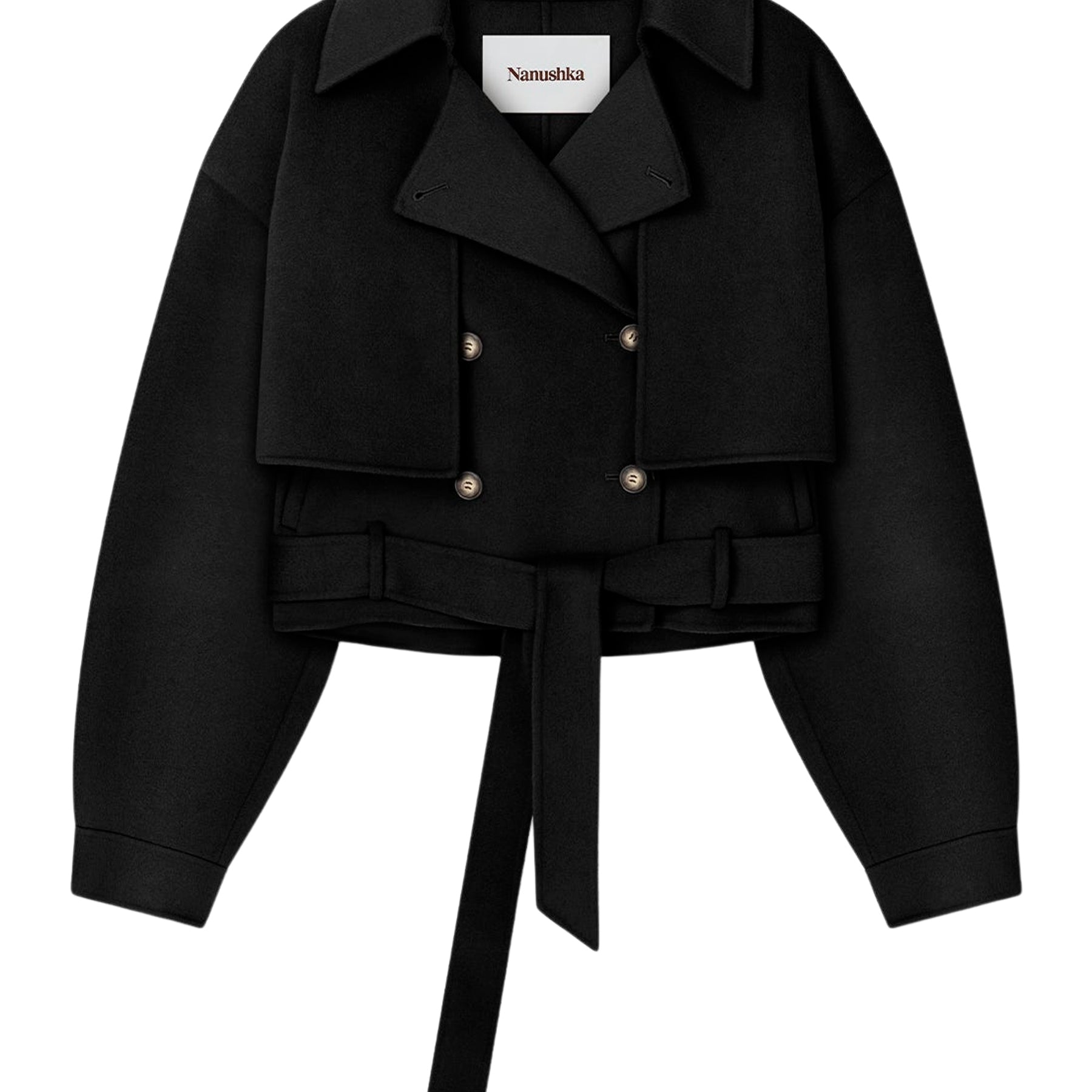 Nanushka | Satoyo Wool and Silk-blend Jacket in Black | The UNDONE