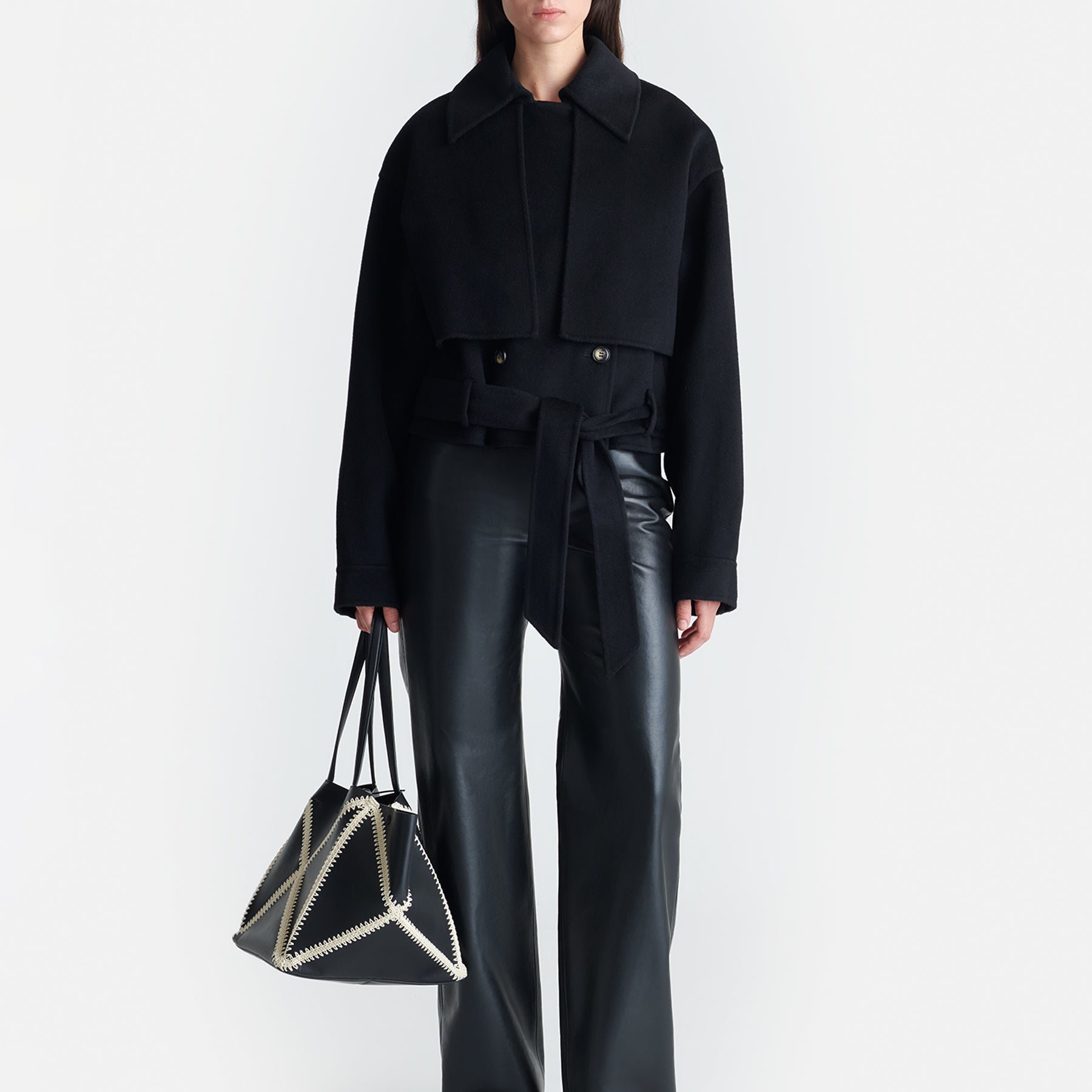Nanushka | Satoyo Wool and Silk-blend Jacket in Black | The UNDONE