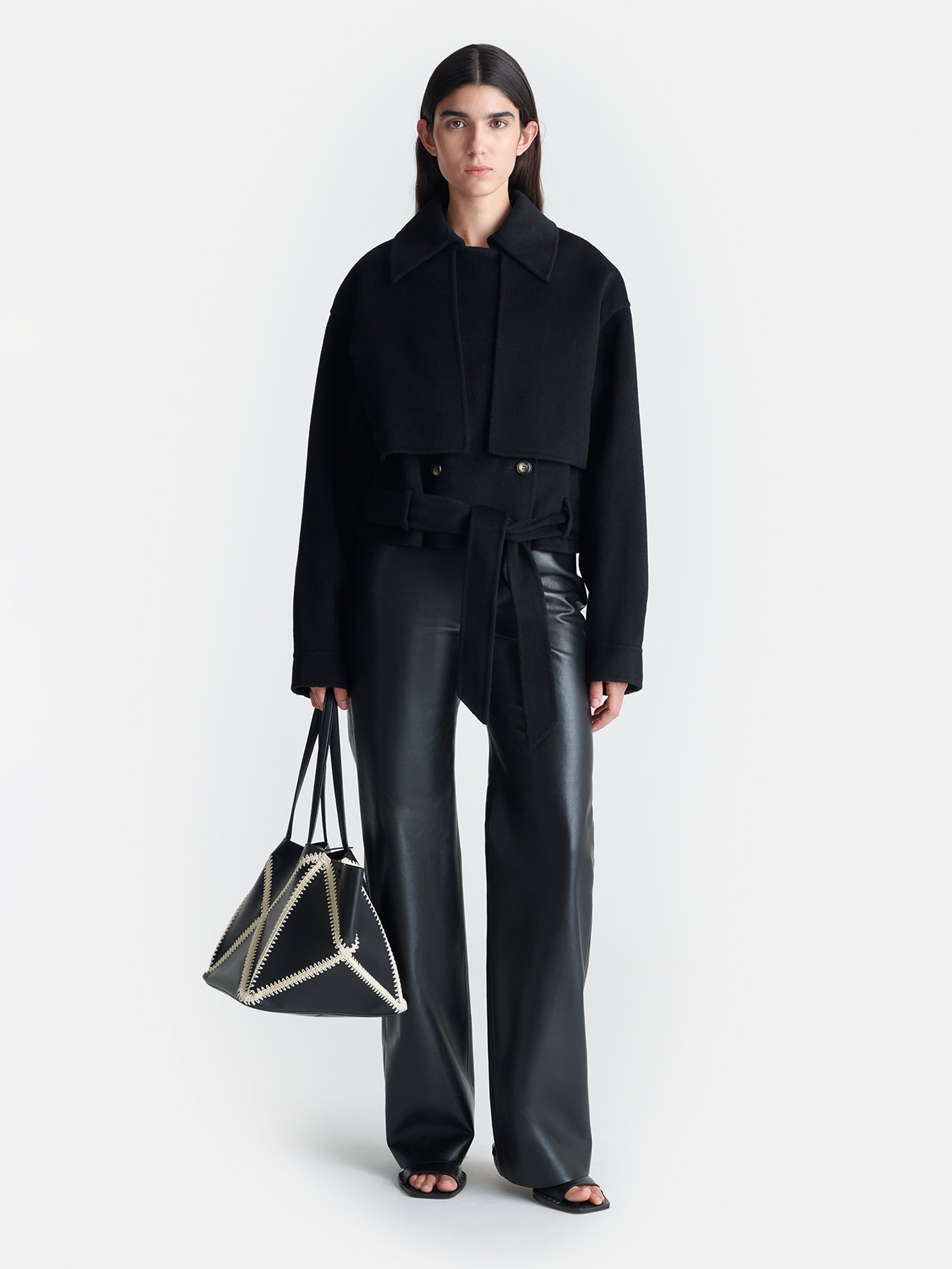 Nanushka | Satoyo Wool and Silk-blend Jacket in Black | The UNDONE