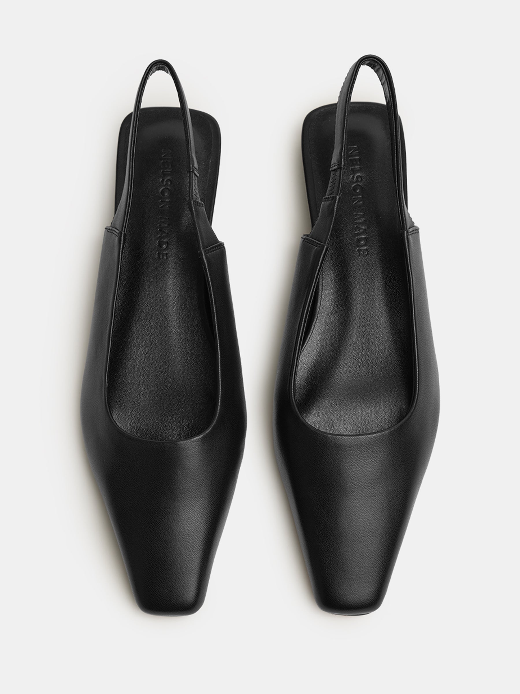 Nelson Made | Mimi Flat in Black Leather | The UNDONE