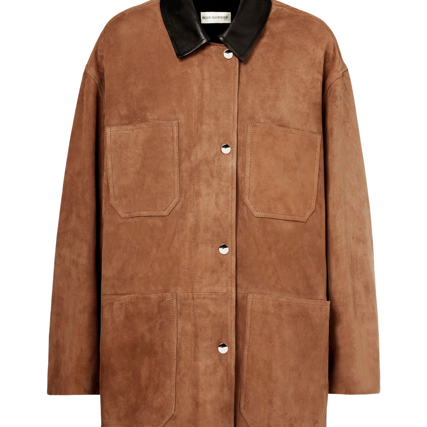 Nour Hammour | Barn Modern Suede Jacket in Tan Tobacco | The UNDONE