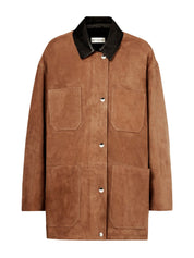 Nour Hammour | Barn Modern Suede Jacket in Tan Tobacco | The UNDONE
