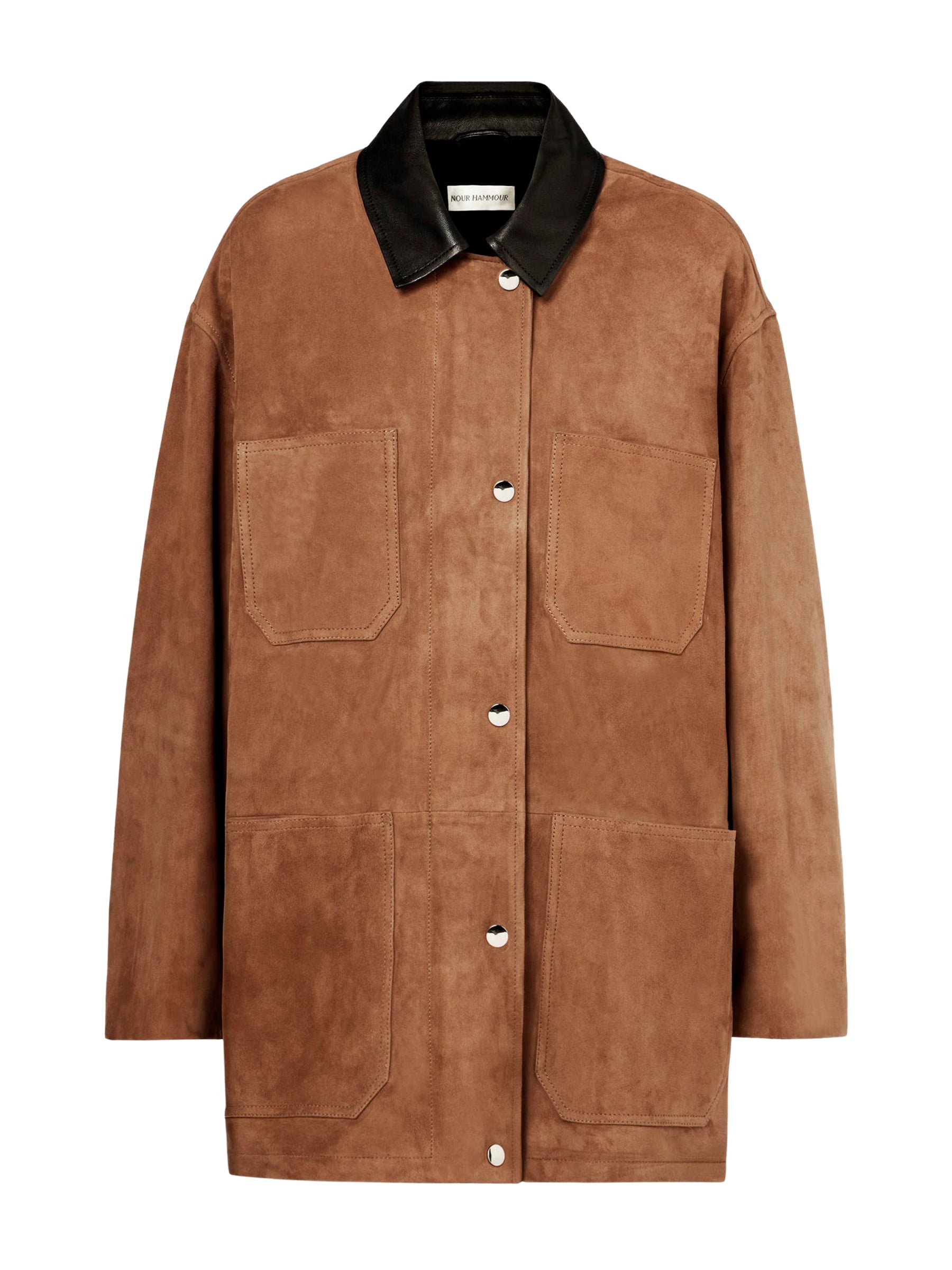 Nour Hammour | Barn Modern Suede Jacket in Tan Tobacco | The UNDONE