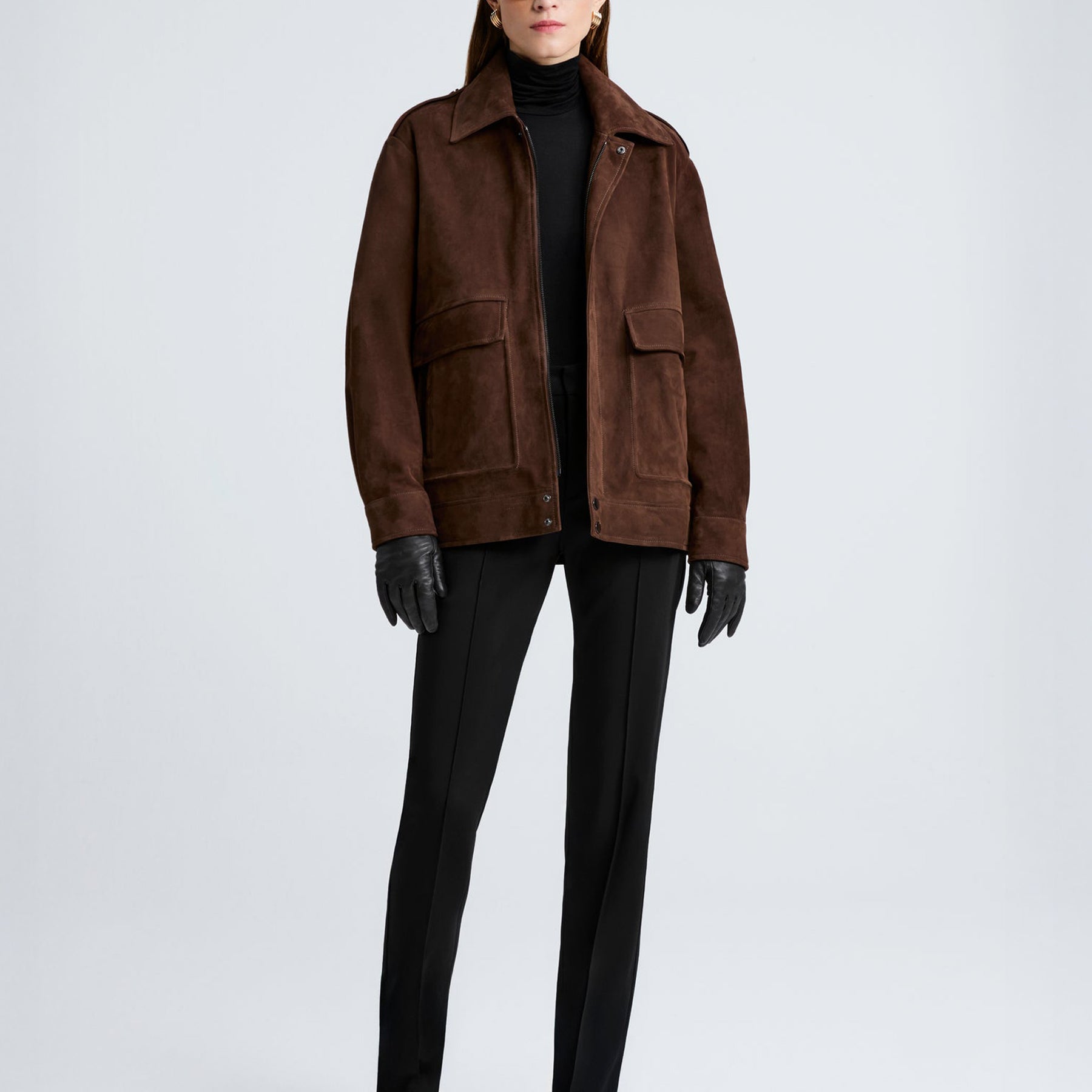 Nour Hammour | Drey Suede The It Girl Jacket in Brown Acajou | The UNDONE