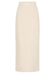 POSSE | Emma Pencil Skirt in Beige Natural | The UNDONE