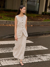 POSSE | Emma Pencil Skirt in Beige Natural | The UNDONE