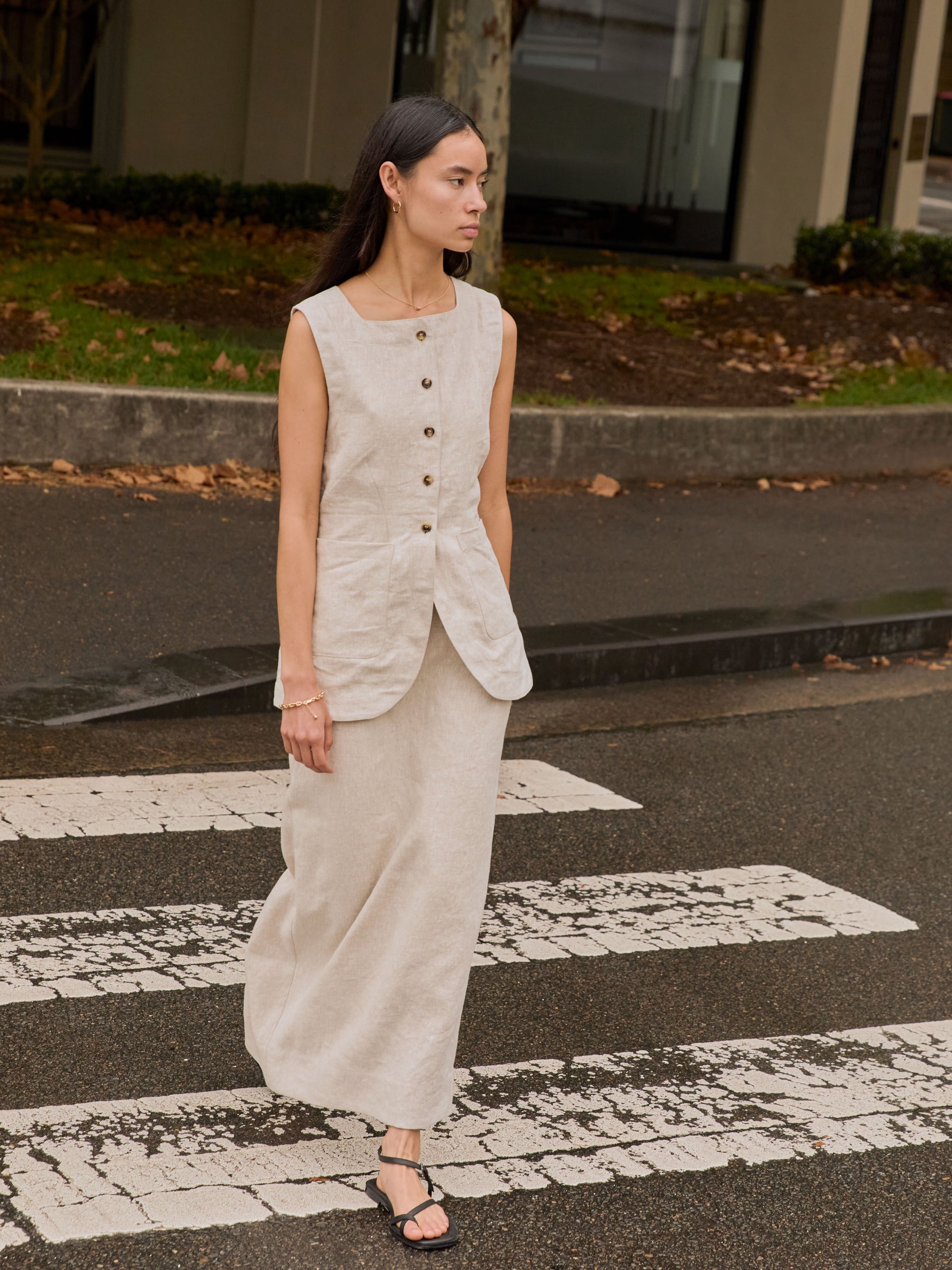 POSSE | Emma Pencil Skirt in Beige Natural | The UNDONE