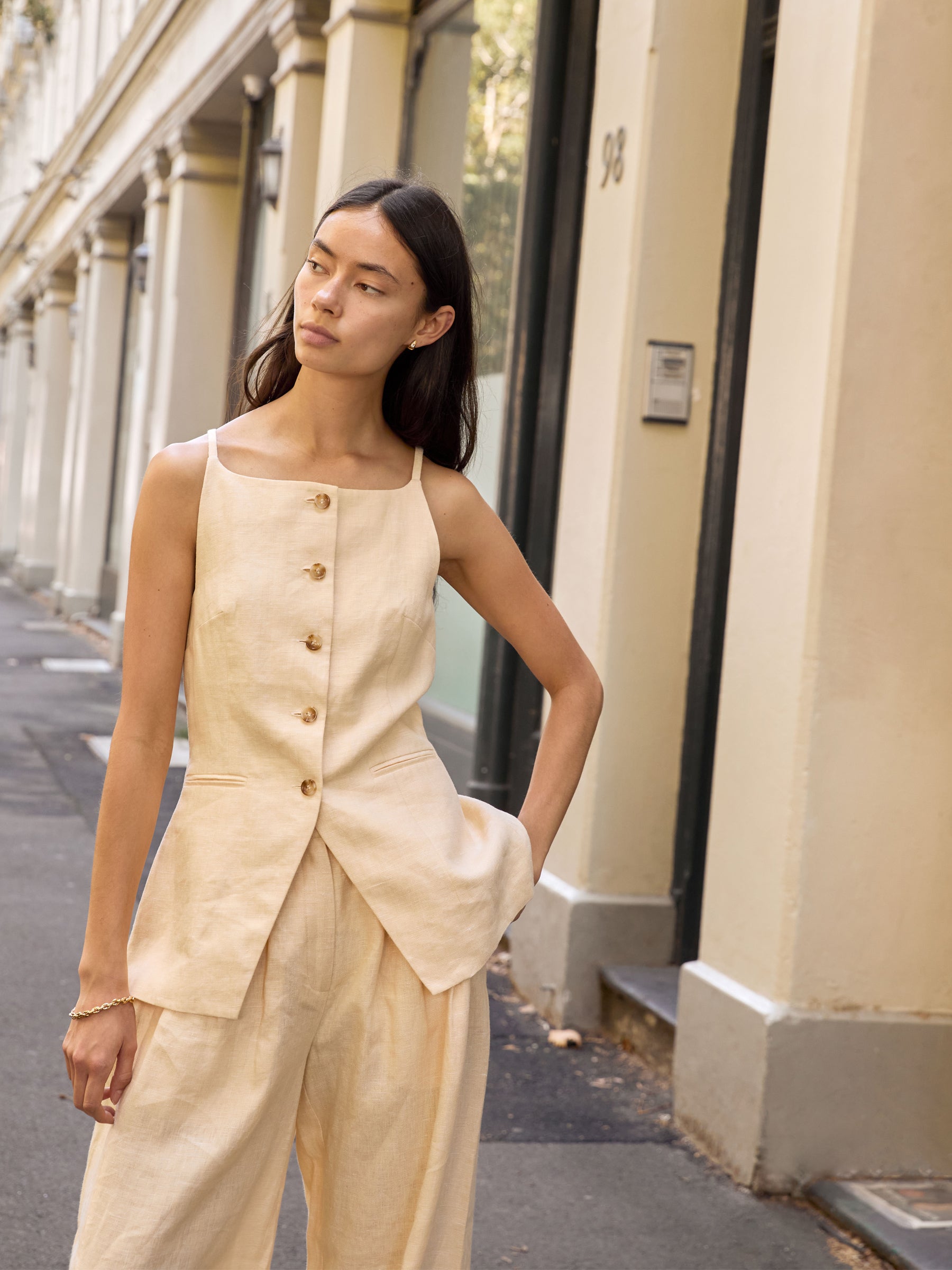 POSSE | Nancy Gilet in Yellow Dusty Citron | The UNDONE