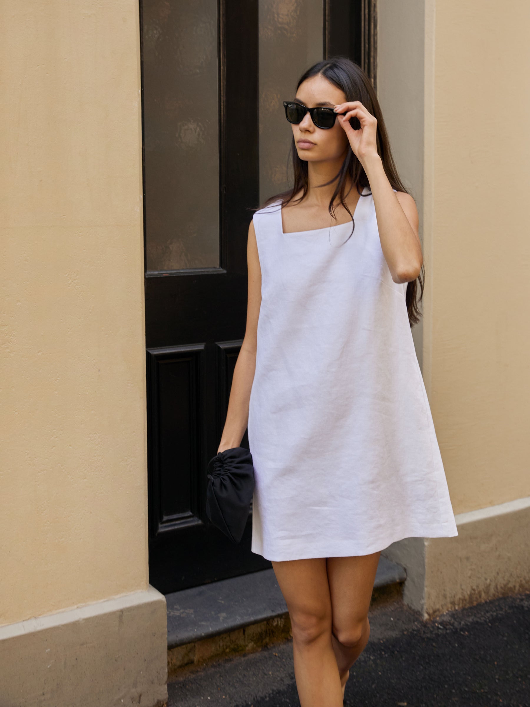 POSSE | Rio Shift Dress in Ivory | The UNDONE