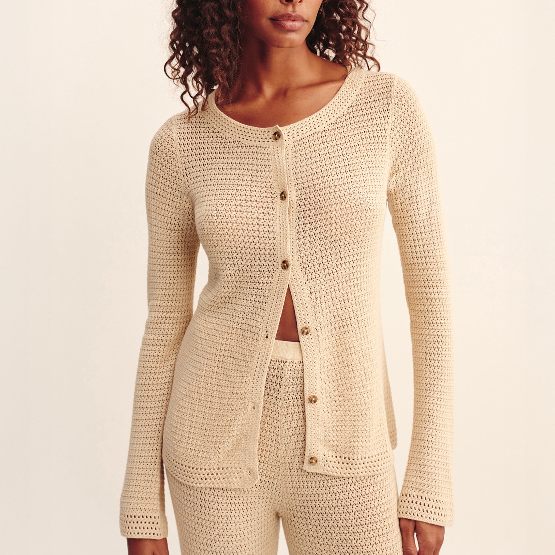 POSSE | Lennon Cardigan in Beige | The UNDONE
