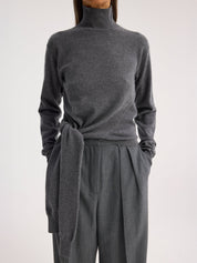 RÓHE | 4-Sleeved Knotted Jumper in Mid Grey Melange | The UNDONE
