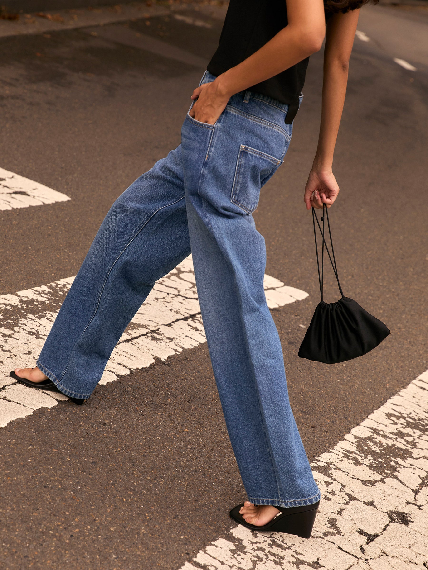 The Everyday Pouch Bag in Black Wool | The UNDONE
