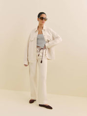 Reformation | Brooks Oversized Denim Jacket in White Fior Di Latte | The UNDONE