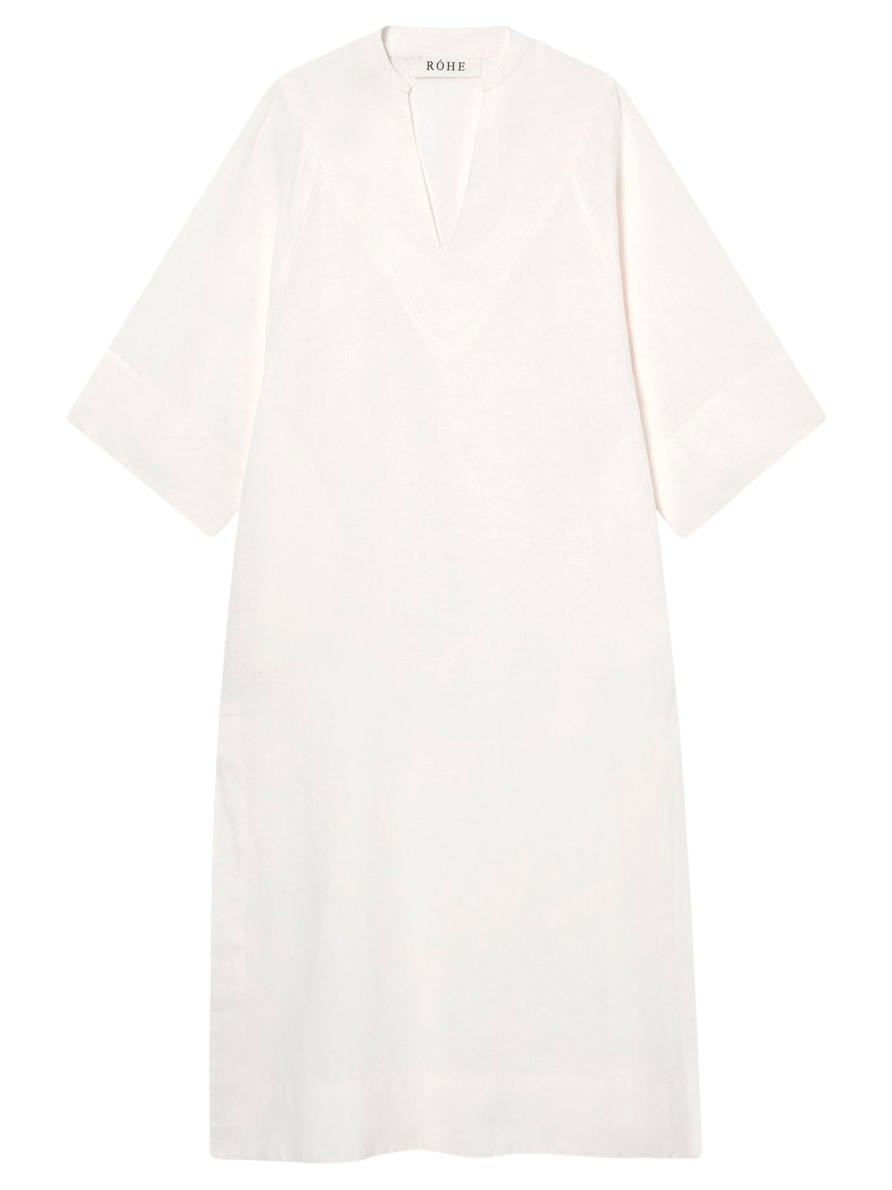 RÓHE | Linen Kaftan Dress in Optic White | The UNDONE
