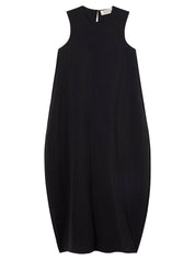RÓHE | Hammered Silk Shaped Dress in Black | The UNDONE